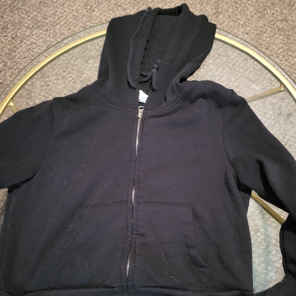 Forever 21 Black Hoodie Crop Top